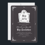 RIP 20s skull Black 30th Birthday Party Invitation<br><div class="desc">RIP 20s Black Funny  30th Birthday Party Invitation</div>