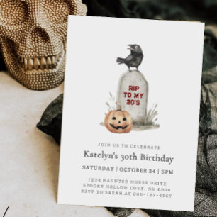 RIP 20s Tomb Adult 30th Birthday  Invitation