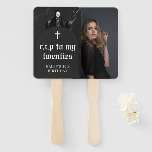 RIP 20s Twenties Grim Reaper Photo 30th Birthday Hand Fan