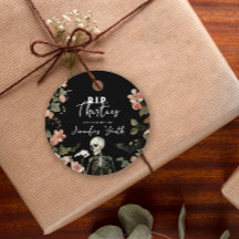 RIP 40th Birthday Party Skeleton Pink Floral