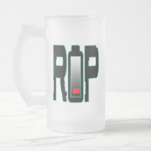RIP Battery Frosted Glass Mug