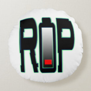 RIP Battery Round Pillow