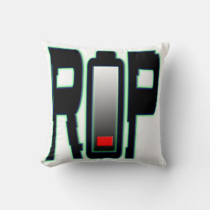 RIP Battery Throw Pillow
