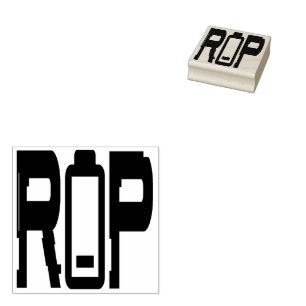 RIP Battery Wood Art Stamp