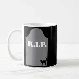 Rip Grave Black Cat Halloween Coffee Mug