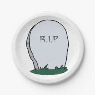 RIP Gravestone Cemetery Paper Plates
