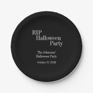 RIP Halloween Black and White Party Paper Plate