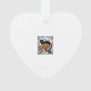 Rip Halloween Black Cat Pumpkin Tombstone Cauldron Ornament