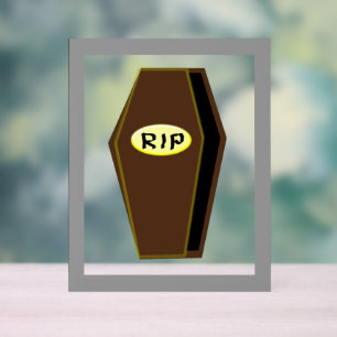 RIP Halloween Coffin of Doom Acrylic Sign
