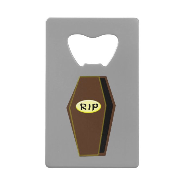 RIP Halloween Coffin of Doom Bottle Opener (Front)