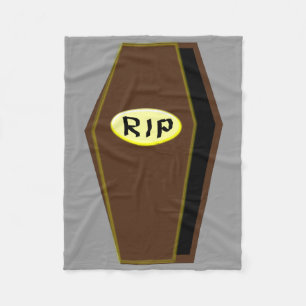 RIP Halloween Coffin of Doom Fleece Blanket