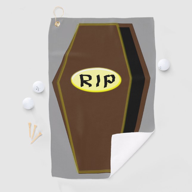RIP Halloween Coffin of Doom Golf Towel (InSitu)