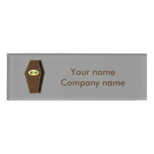 RIP Halloween Coffin of Doom Personalised Name Tag