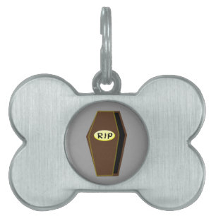 RIP Halloween Coffin of Doom Pet Tag