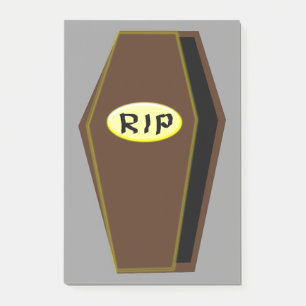 RIP Halloween Coffin of Doom Post it notes Pad