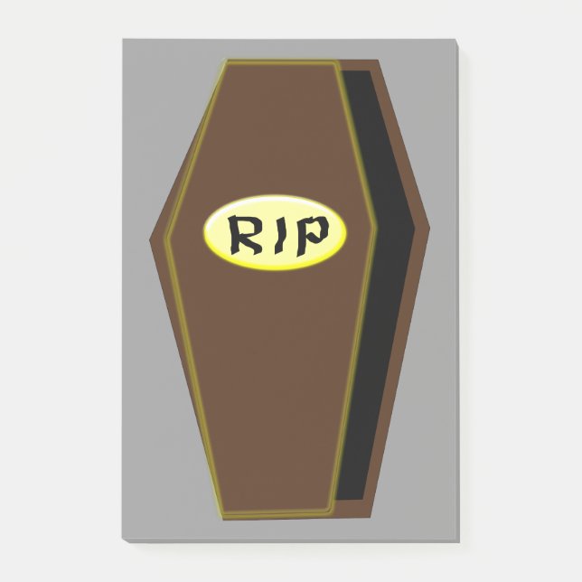 RIP Halloween Coffin of Doom Post it notes Pad (Front)