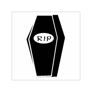 RIP Halloween Coffin of Doom Self Inking Stamp