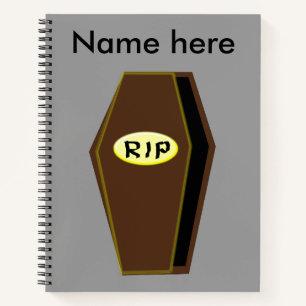 RIP Halloween Coffin of Doom Spiral Notebook