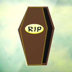 RIP Halloween Coffin of Doom Window Cling
