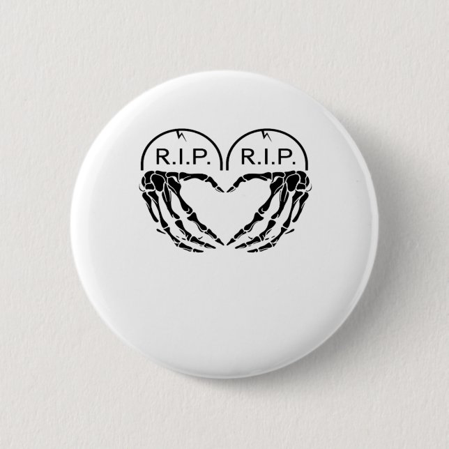 Rip, Heart Shaped Design Made From Gravestones, An 6 Cm Round Badge (Front)