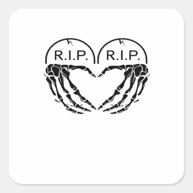 Rip, Heart Shaped Design Made From Gravestones, An Square Sticker (Front)