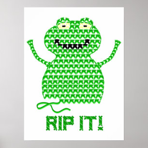 Rip It! Vector Crochet Frog Poster