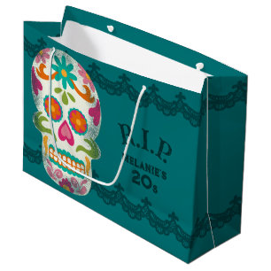 RIP my 20s Custom Age Sugar Skulls Birthday Large Gift Bag