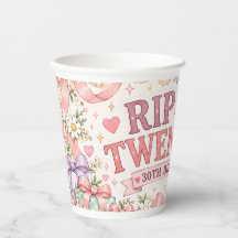 RIP My Twenties Pink Coquette 30th Birthday Paper