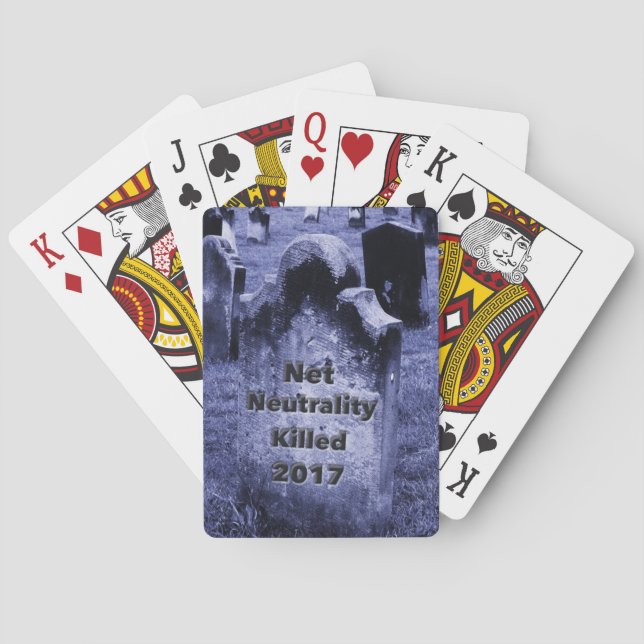 RIP Net Neutrality Gravestone Playing Cards (Back)