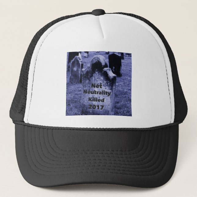 RIP Net Neutrality Gravestone Trucker Hat (Front)