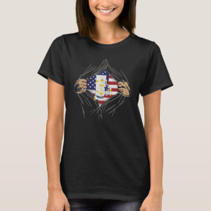 Rip Reveal US Citizen Proud America State Flag Rho T-Shirt