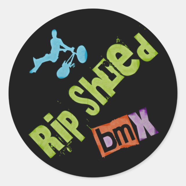 Rip Shred BMX Classic Round Sticker (Front)