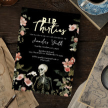RIP Thirties Floral Skeleton 40th Birthday Party