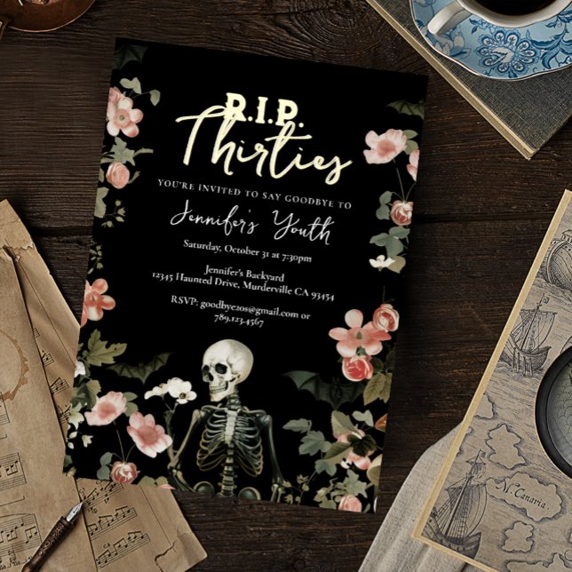 RIP Thirties Floral Skeleton 40th Birthday Party (Creator Uploaded)