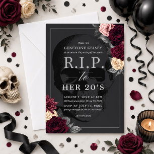 RIP to her 20's Party Invitation