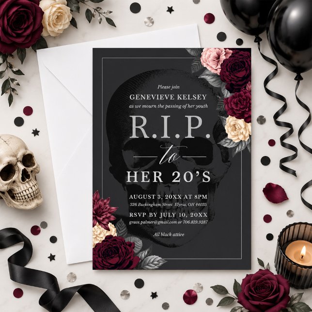 RIP to her 20's Party  Invitation (Creator Uploaded)