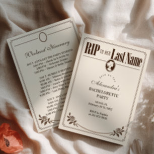 RIP to Her Last Name Newspaper Invitation
