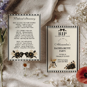 RIP to Her Last Name Skeleton Champagne Invitation