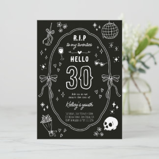 RIP to my 20s Chic Gothic Birthday Invitation