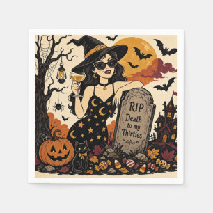 RIP to My Thirties Retro Halloween 40th Birthday Napkin
