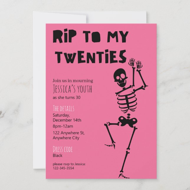 RIP To My Twenties 30th Birthday Party Invitation (Front)