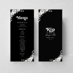 Rip To My Twenties Black 30th Birthday Party Menu<br><div class="desc">This elegant menu would make a wonderful addition to your 30th birthday party supplies! Customise it with ease by utilising the "personalise" and "edit using design tool" options.</div>