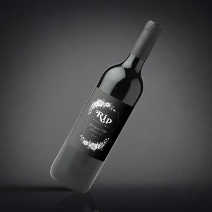 Rip To My Twenties Black 30th Birthday Party Wine Label