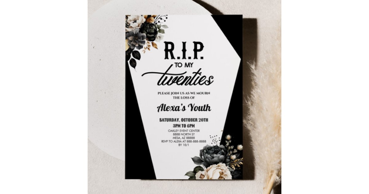 RIP To My Twenties Floral 30th Birthday Party Invitation Zazzle