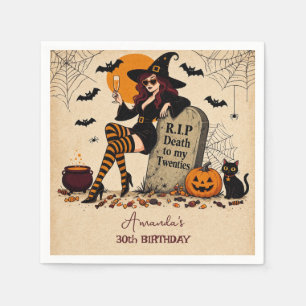 RIP to My Twenties Retro Halloween 30th Birthday Napkin