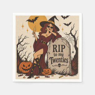 RIP to My Twenties Retro Halloween 30th Birthday Napkin