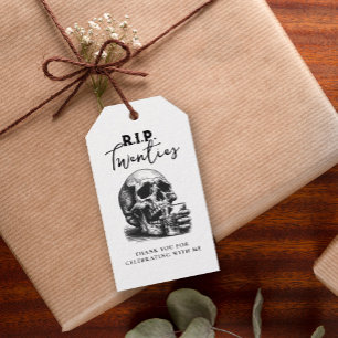 RIP To My Twenties Skull Birthday Party Thank You Gift Tags