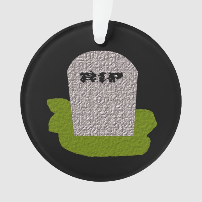 RIP Tombstone Acrylic Ornament (Front)