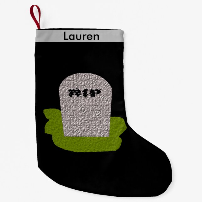 RIP Tombstone Christmas Stocking (Front)