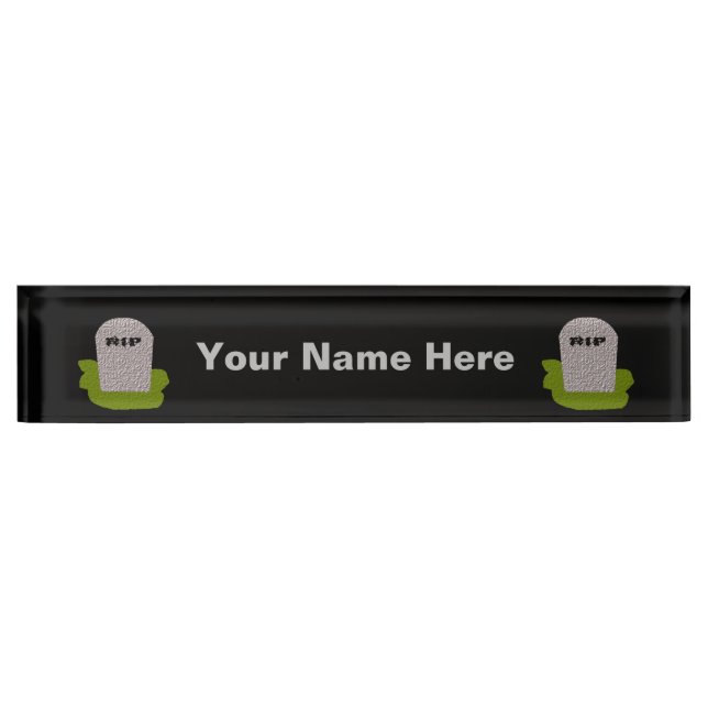 RIP Tombstone Custom Desk Nameplate (Front)